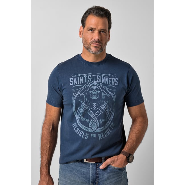 T-shirt, manches mi-hauteur bleu nuit <span itemprop=