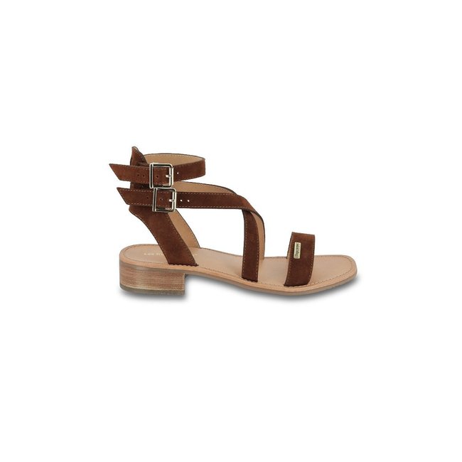 Hocean Suede Sandals with Small Heel, caramel, LES TROPEZIENNES PAR M BELARBI