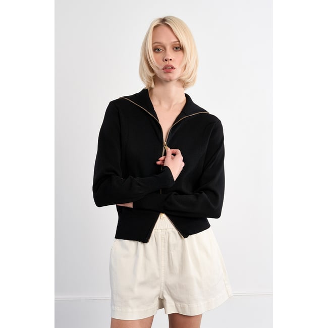 Gilet double-zippé en maille v002228 <span itemprop=