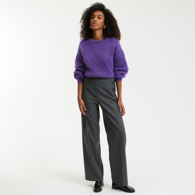 Pantalon à pont taille haute best sale
