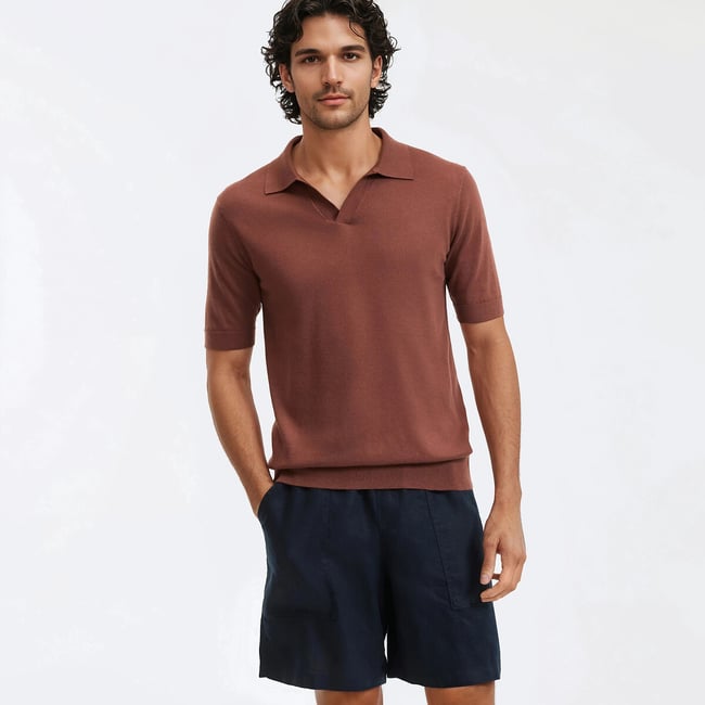 Polo de manga corta y cuello en pico - LA REDOUTE COLLECTIONS