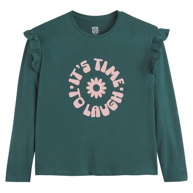Langarmshirt mit Volants grün <span itemprop=