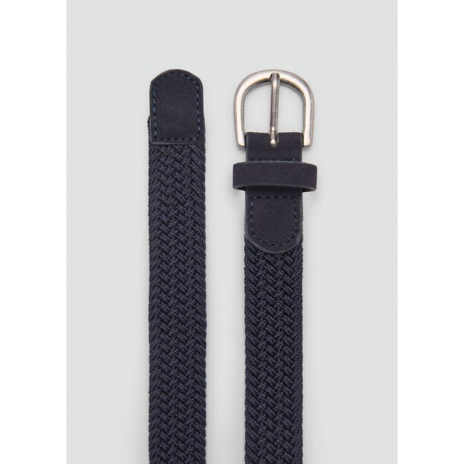 Ceinture tressée élastique bleu marine foncé <span itemprop=