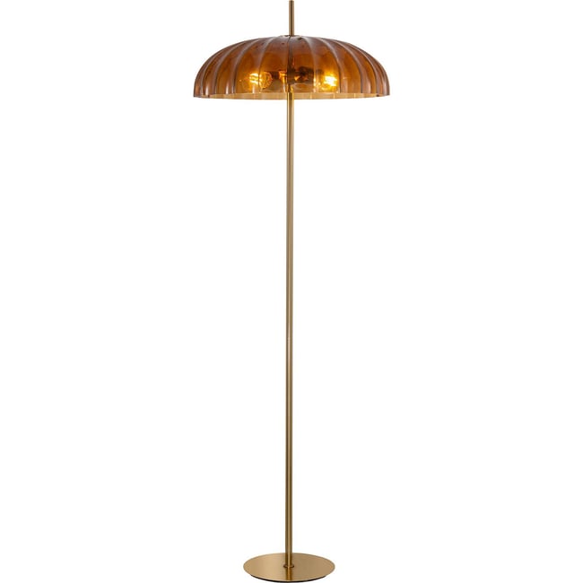 Lampadaire en cristal art déco Couleur marron or translucide <span itemprop=
