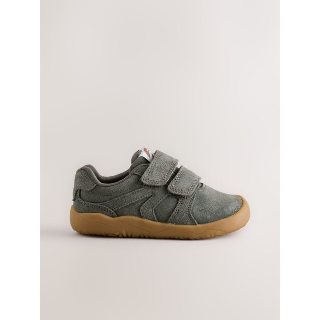 Baskets cuir scratch effet pieds nus vert kaki <span itemprop=