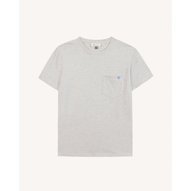 T-shirt OLONNE OLONNE écru et bleu clair <span itemprop=