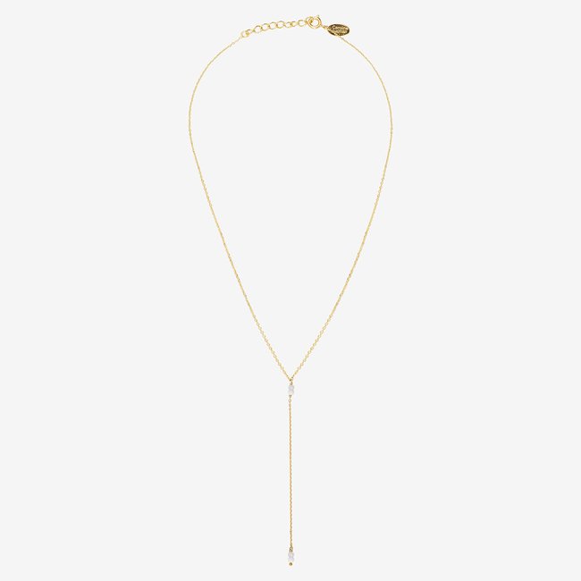 Collier cravate longue venus nacre blanche blanc <span itemprop=