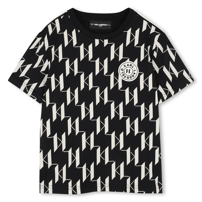 Tee-shirt manches courtes noir beige <span itemprop=