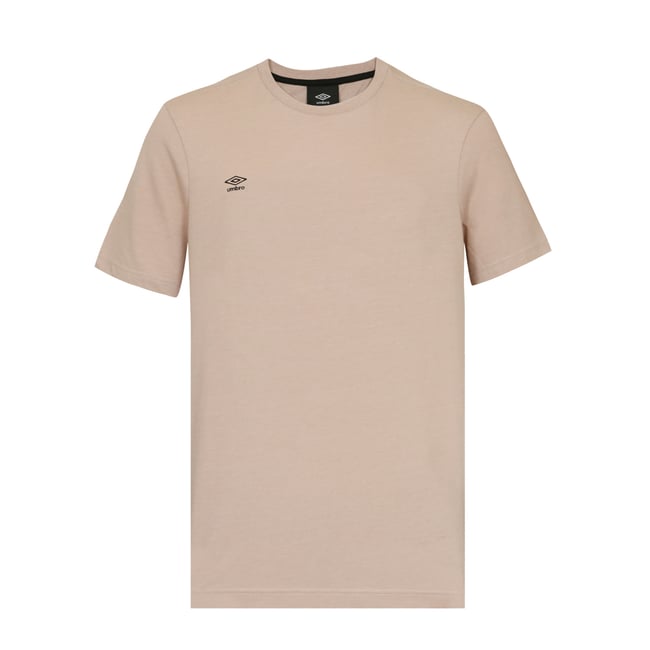 T-shirt col rond regular en coton beige/noir <span itemprop=