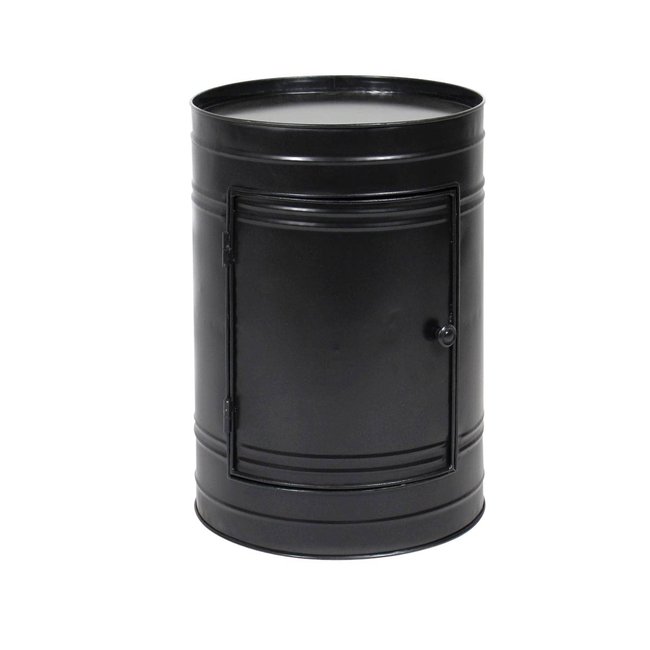 Table de chevet en métal ronde MERYL Couleur noir <span itemprop=