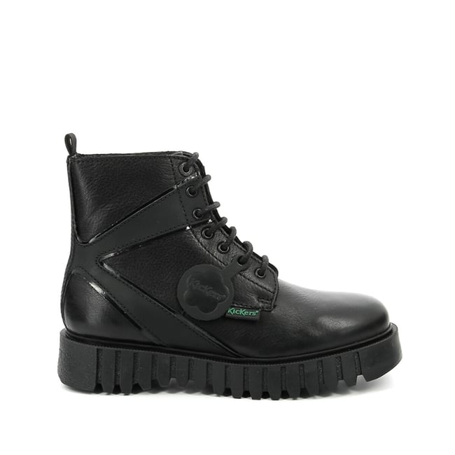 Boots cuir Kick Fabulous, plateforme noir <span itemprop=
