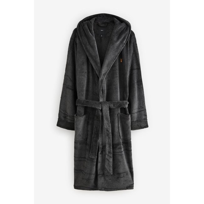 Peignoir à capuche ultra doux gris ardoise <span itemprop=