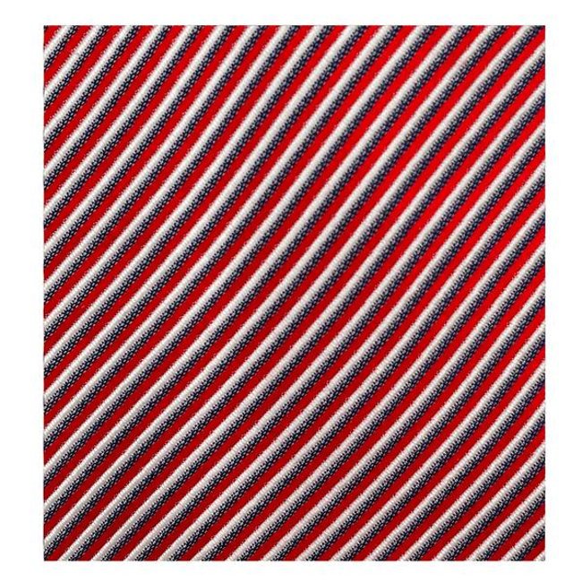 Cravate 100% soie motif rayures rouge et bleu <span itemprop=