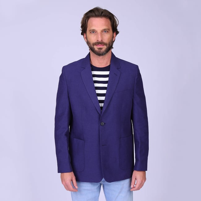 Blazer Basile bleu indigo <span itemprop=