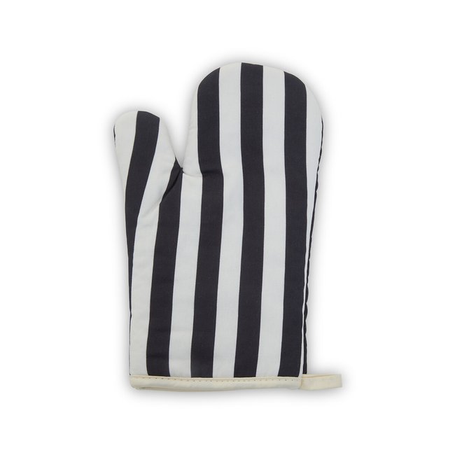 Cotton Single Oven Glove in Stripe, black, SO'HOME