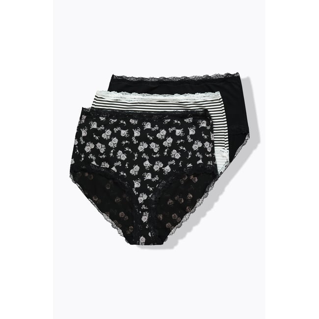 Culottes maxi, lot de 3, liseré en dentelle - ULLA POPKEN