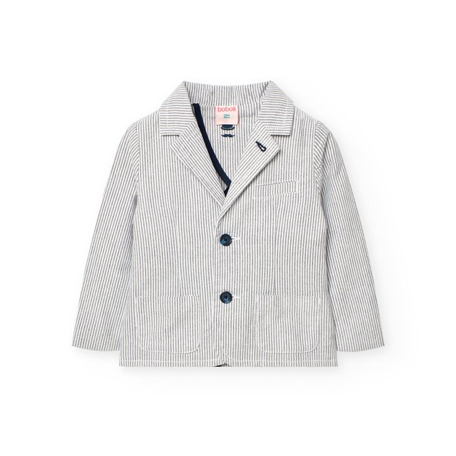 Blazer oxford à rayures bleu <span itemprop=