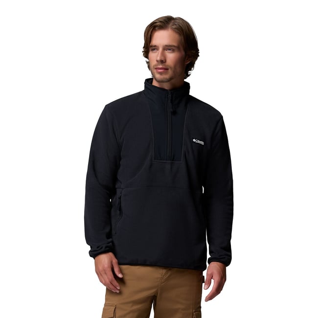 Polaire col montant demi-zippé, Sequoia Grove noir <span itemprop=