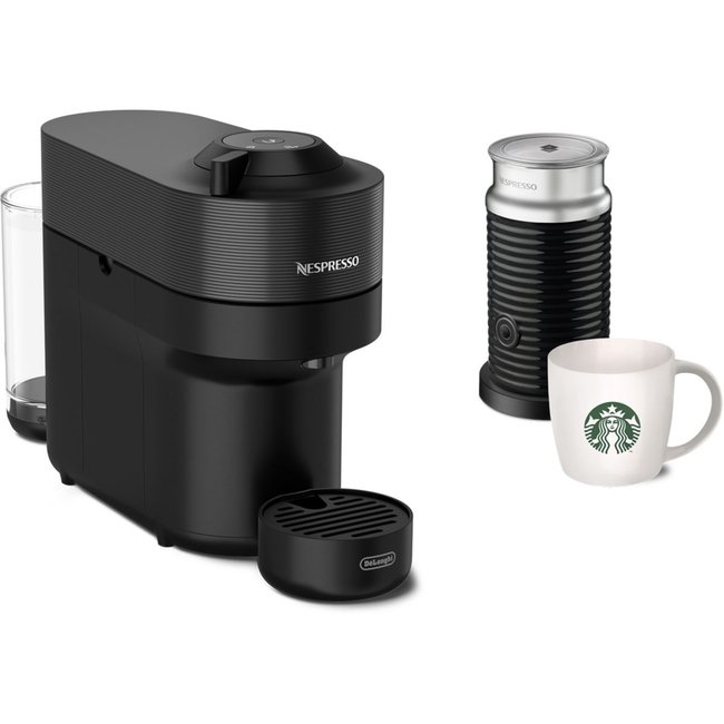 Nespresso Vertuo Pop Noir + mousseur de lait + 1 Mug Starbucks® offert ENV90.BAE. - DELONGHI