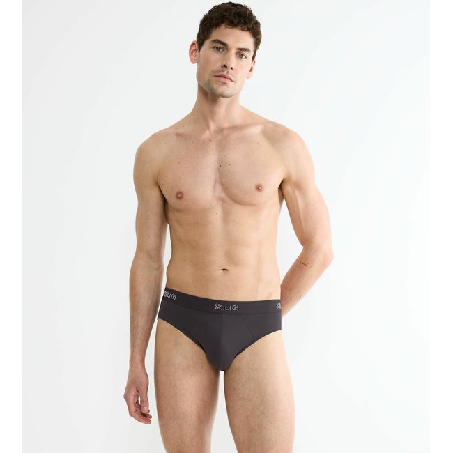 Confezione da 2 slip, cotone biologico grigio medio SLOGGI