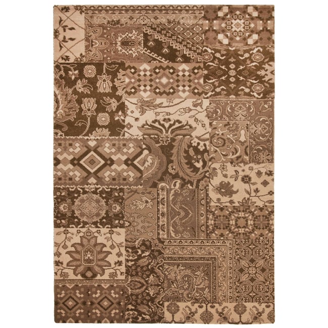 Tapis salon Timeless tissé plat Couleur marron <span itemprop=
