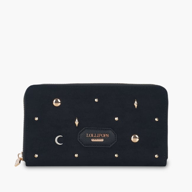 Grand Portefeuille noir Talaya doré <span itemprop=