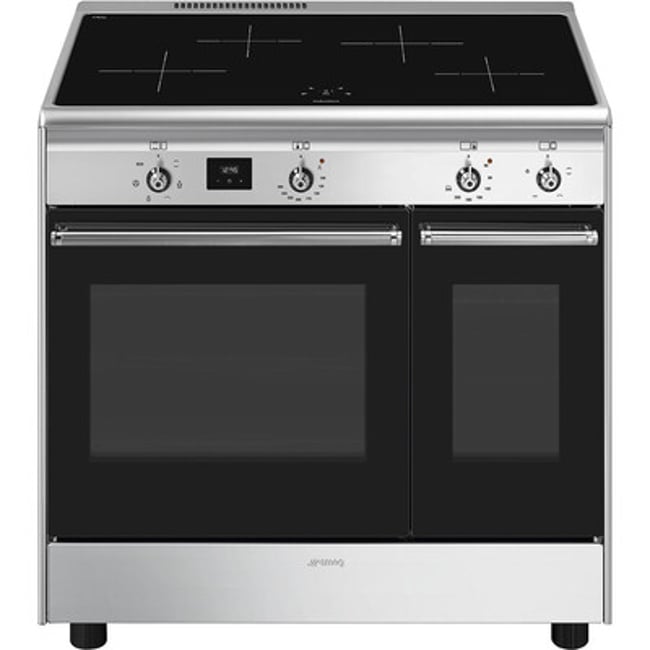 Piano de cuisson induction 4 feux 90 cm inox satiné <span itemprop=