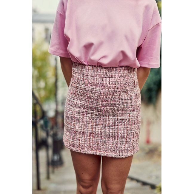 Gonna corta e dritta in tweed, JESSIE rosa LA PETITE ETOILE