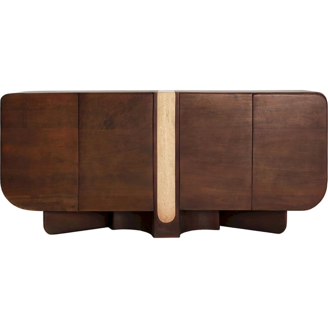 Buffet contemporain collection S.BRAINE Couleur brun et beige travertin <span itemprop=