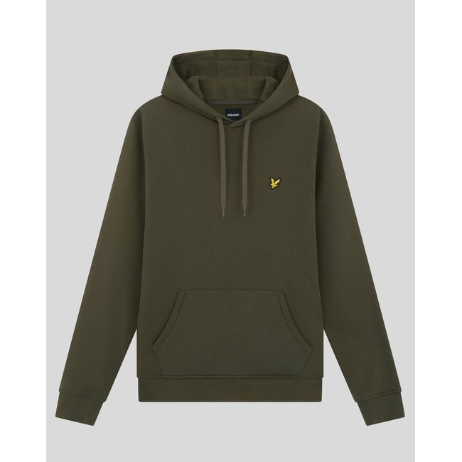 Sweat à capuche en coton loopback vert olive <span itemprop=