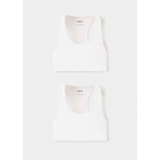 Lot 2 tops blanc cassé <span itemprop=