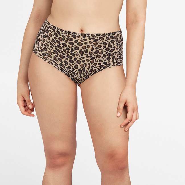 Culotte taille haute extensible SOFT STRETCH TU léopard nude <span itemprop=
