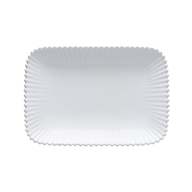 Plat Rectangulaire Pearl Couleur blanc <span itemprop=