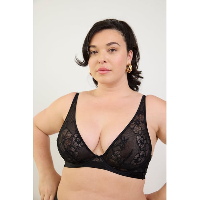 Soutien-gorge triangle en dentelle et soie SILK'N LACE - MAISON LEJABY