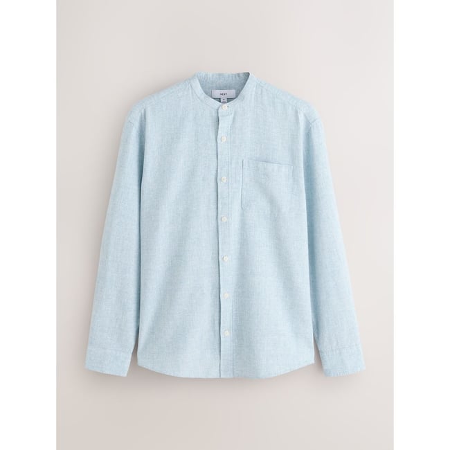 Chemise à manches longues en lin et coton - NEXT