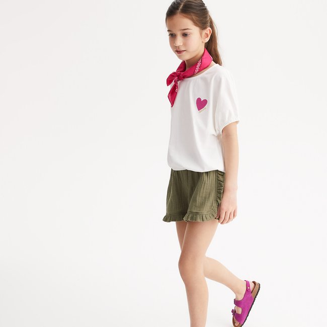 Weites T-Shirt mit Rundhalsausschnitt & Herz ecru LA REDOUTE COLLECTIONS
