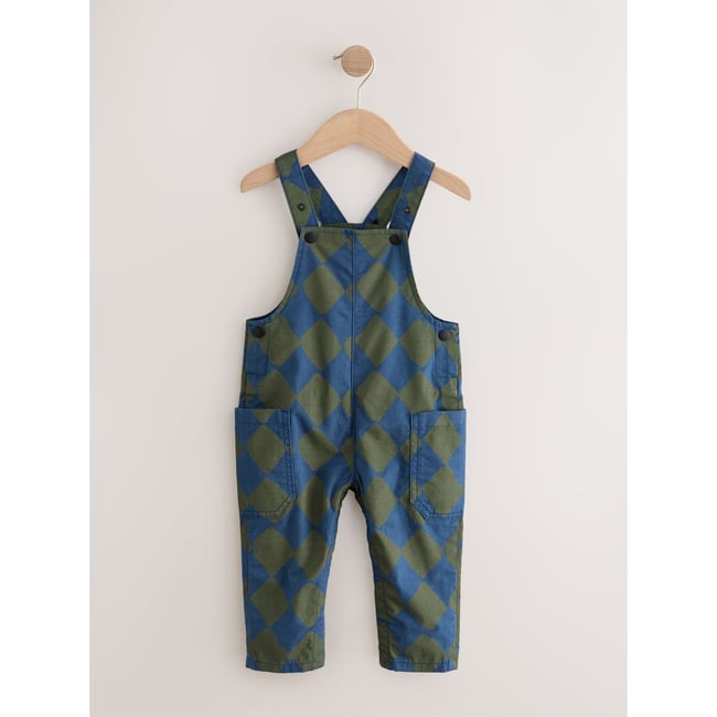 Salopette arlequin vert/bleu <span itemprop=