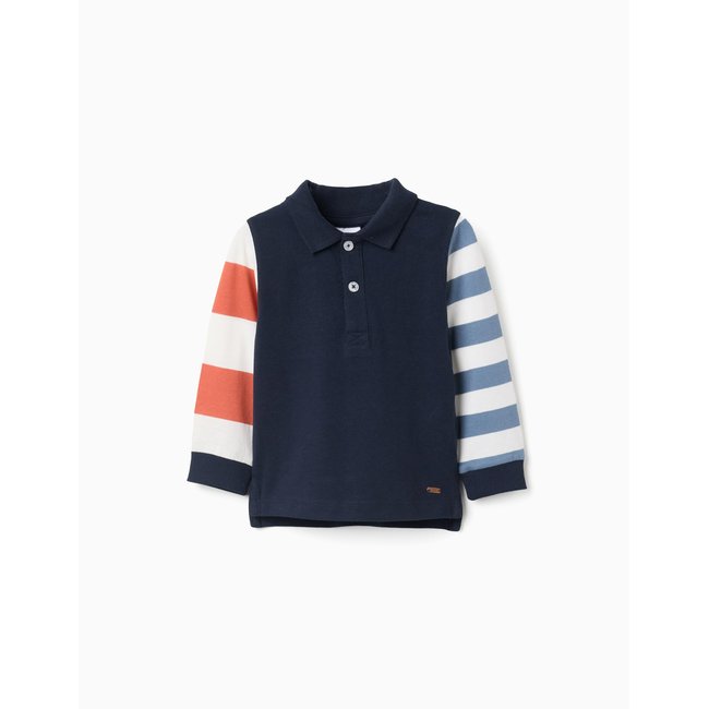 Polo à manches longues en coton bleu foncé Zippy | La Redoute