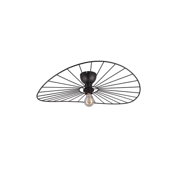 Plafonnier design en métal bohème, D.60 , CHAPEAU Couleur noir <span itemprop=