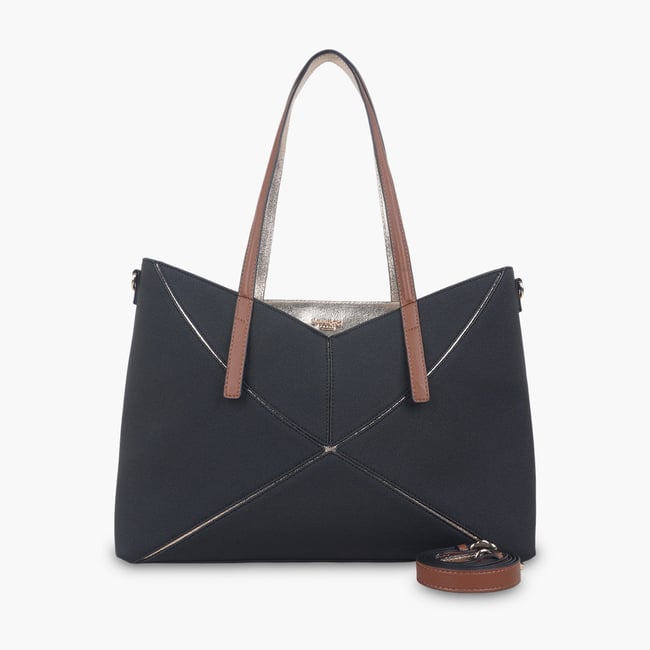 Grand sac shopper  Tamelia noir,doré <span itemprop=