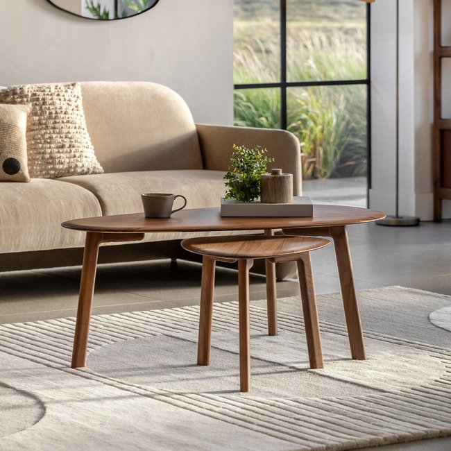 Murwara Walnut Organic Shape Coffee Table Nest, walnut, ÉDITÉ