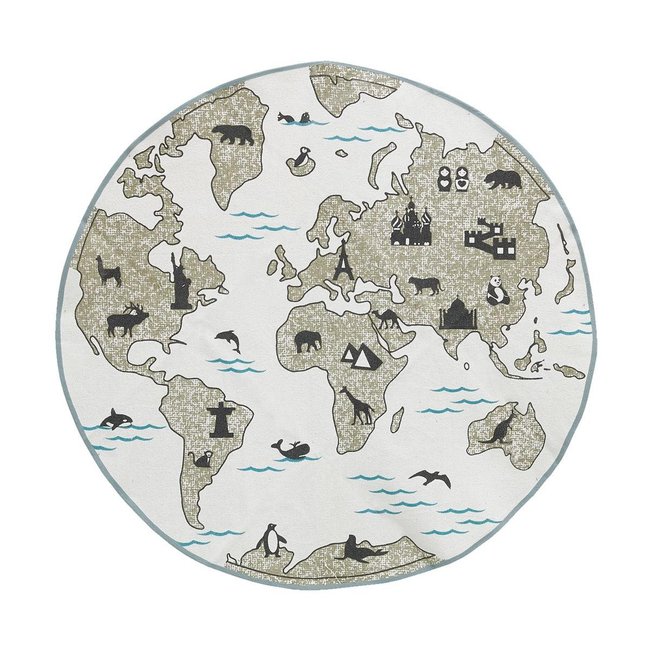 Tapis en coton Mappemonde Couleur blanc <span itemprop=