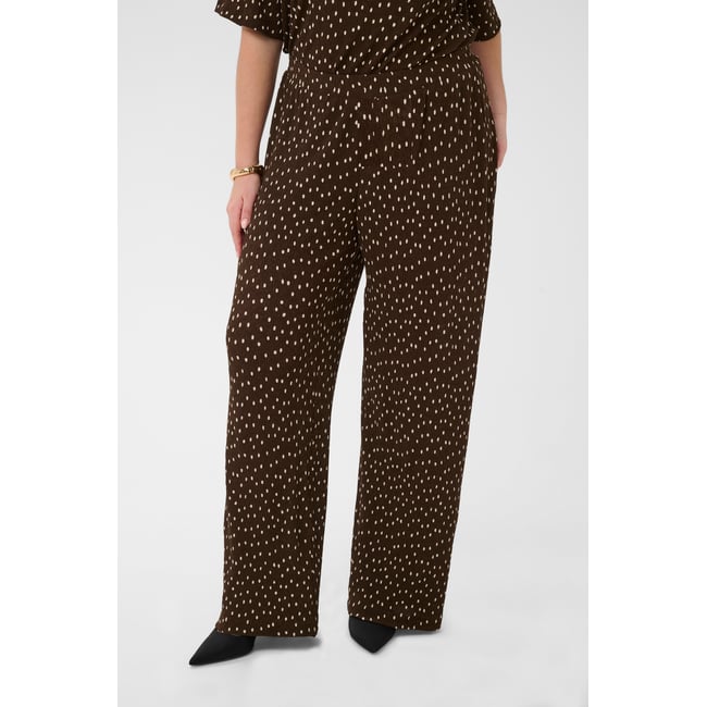 Pantalon en jersey coffee bean turtledove dot <span itemprop=