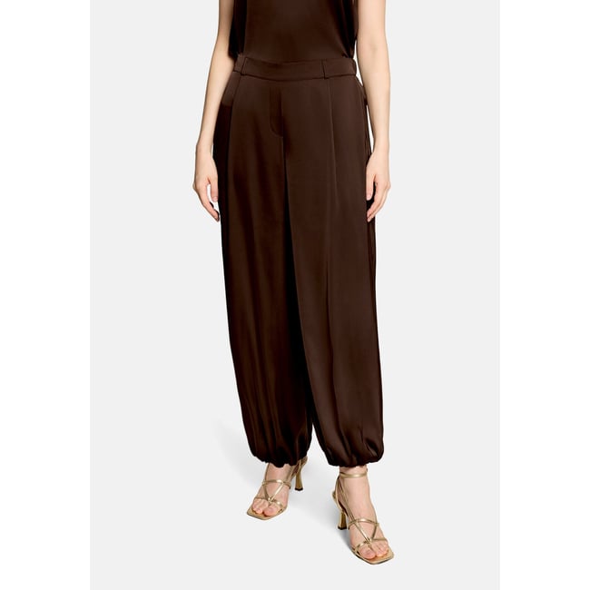Pantalon à enfiler à élastique espresso brown <span itemprop=