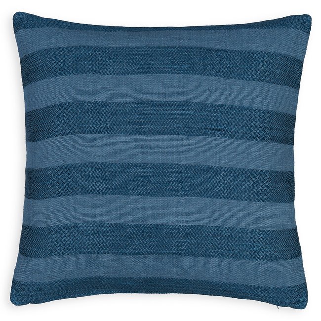 Aloes Striped Tone on Tone Cotton Cushion Cover, blue blue striped, LA REDOUTE INTERIEURS