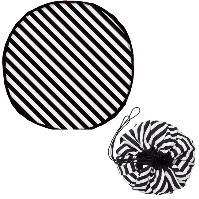 tapis de jeu & sac à jouets - stripes black Couleur black <span itemprop=