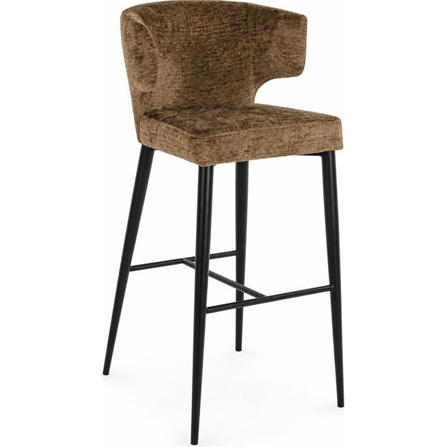 Tabouret de bar en tissu texturé Couleur brandy fusion <span itemprop=