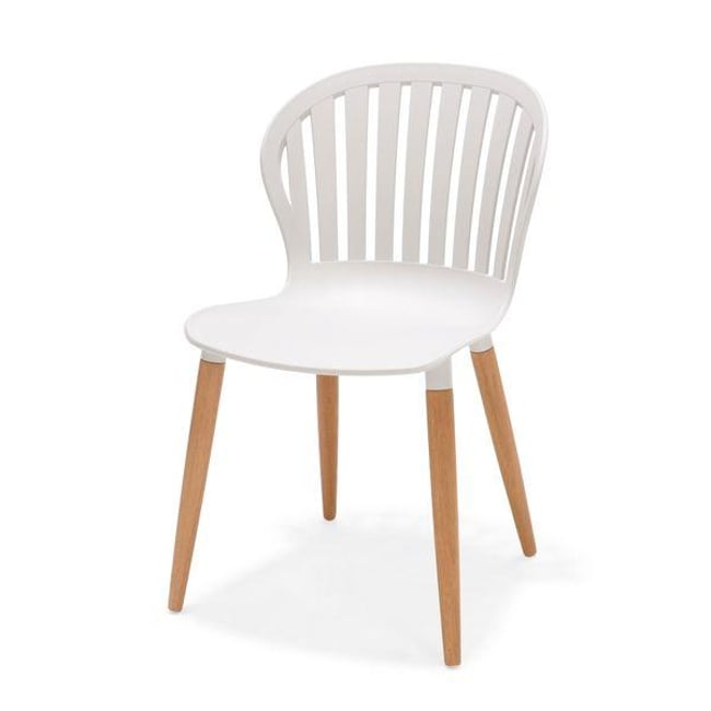 Chaise repas outdoor plastique recyclé Couleur blanc <span itemprop=