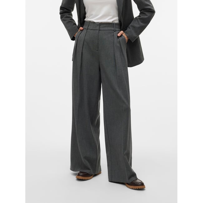 Pantalon À Jambe Large medium grey melange <span itemprop=