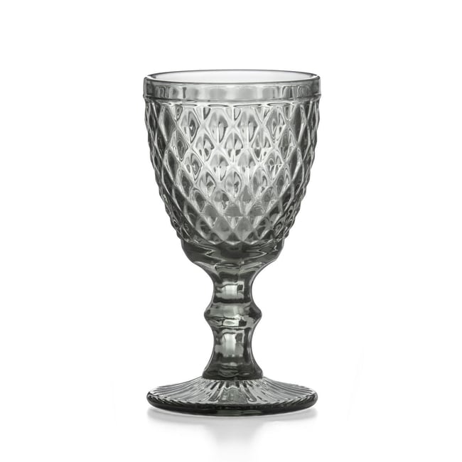 6 verres à pieds 20 cl - DIAMOND Couleur fume <span itemprop=